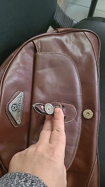 Star bağ gercek deri retrospektif canta - Görsel 6
