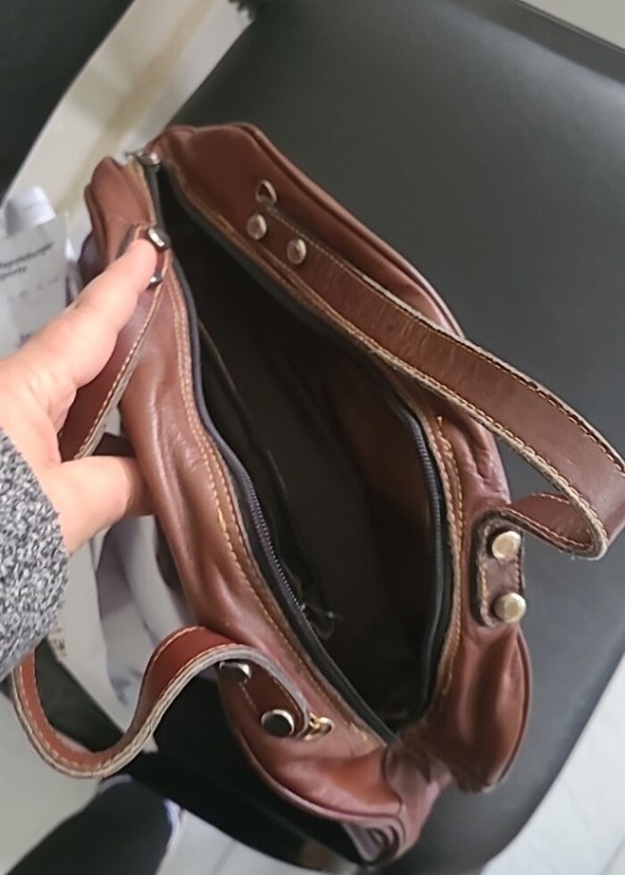 Star bağ gercek deri retrospektif canta - Görsel 4