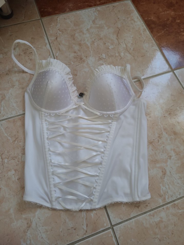 Beyaz Gotik Parisian Midi Sütyen - Görsel 5