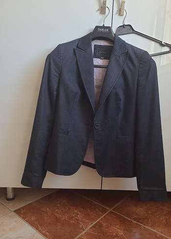 lacivert Kadın Denim Blazer Ceket - Görsel 5