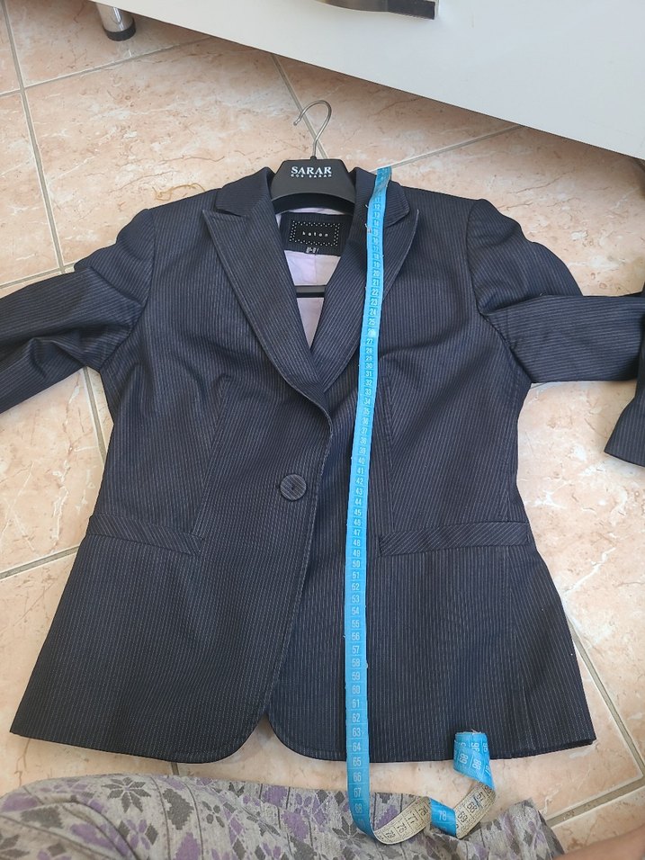 lacivert Kadın Denim Blazer Ceket - Görsel 2