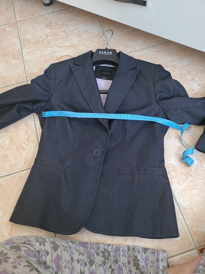 lacivert Kadın Denim Blazer Ceket - Görsel 3