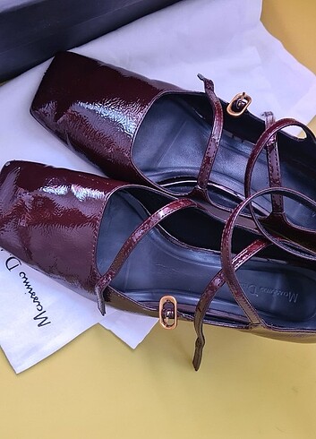 38 Beden bordo Renk Massimo dutti bordo rugan şık ayakkabı
