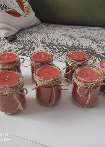 Renkli Mumlar Hasır Süslemeli - Görsel 3