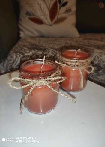 Renkli Mumlar Hasır Süslemeli - Görsel 7