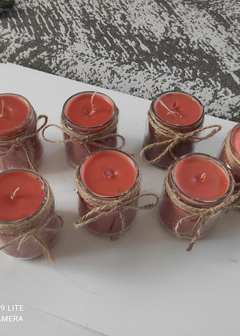 Renkli Mumlar Hasır Süslemeli - Görsel 2