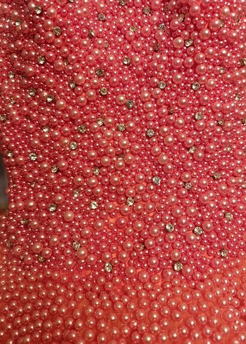 Boncuk İşlemeli Straplez Midi Abiye - Görsel 5