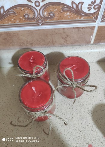 kırmızı ve turuncu renkte mum - Görsel 11