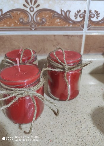 kırmızı ve turuncu renkte mum - Görsel 9