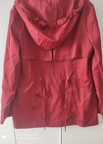 Bordo Düğmeli Midi Kadın Ceket - Görsel 5