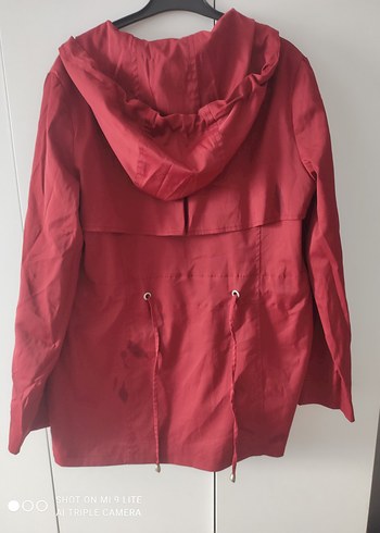 Bordo Düğmeli Midi Kadın Ceket - Görsel 6