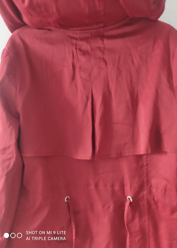 Bordo Düğmeli Midi Kadın Ceket - Görsel 4