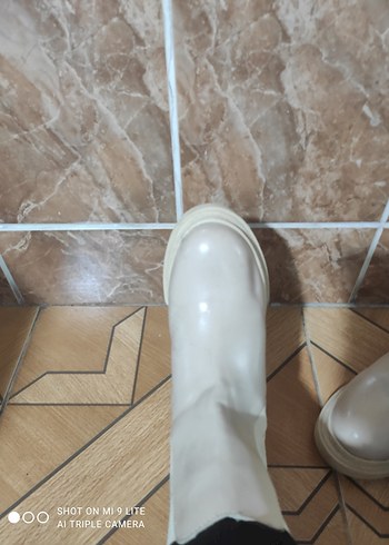 Beyaz Platform Topuklu Kadın Bot - Görsel 6