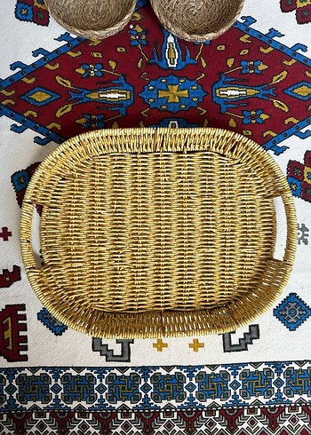 Sarı Hasır Saklama Sepeti