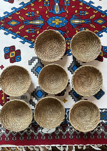 Doğal Hasır Sepet Seti(8 adet)