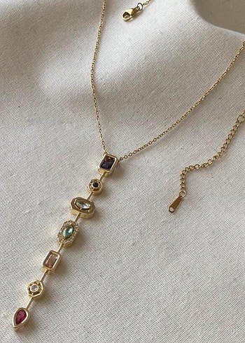 Uzun Zincir Detaylı Bohem Kadın Kolye - Görsel 3