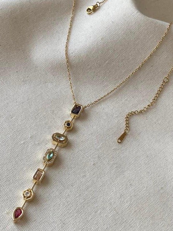 Uzun Zincir Detaylı Bohem Kadın Kolye - Görsel 3