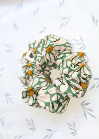 Yeşil Desenli Elastik Saç Tokası - Görsel 2