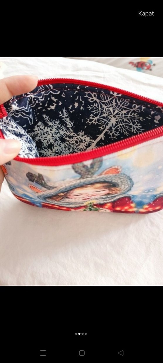 Renkli Bohem Fermuarlı Kadın Makyaj Çantası - Görsel 2