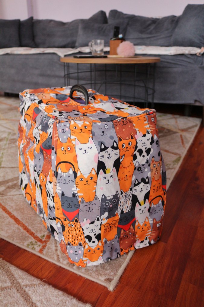 Renkli Desenli Kedi Taşıma Çantası Kılıfı - Görsel 2