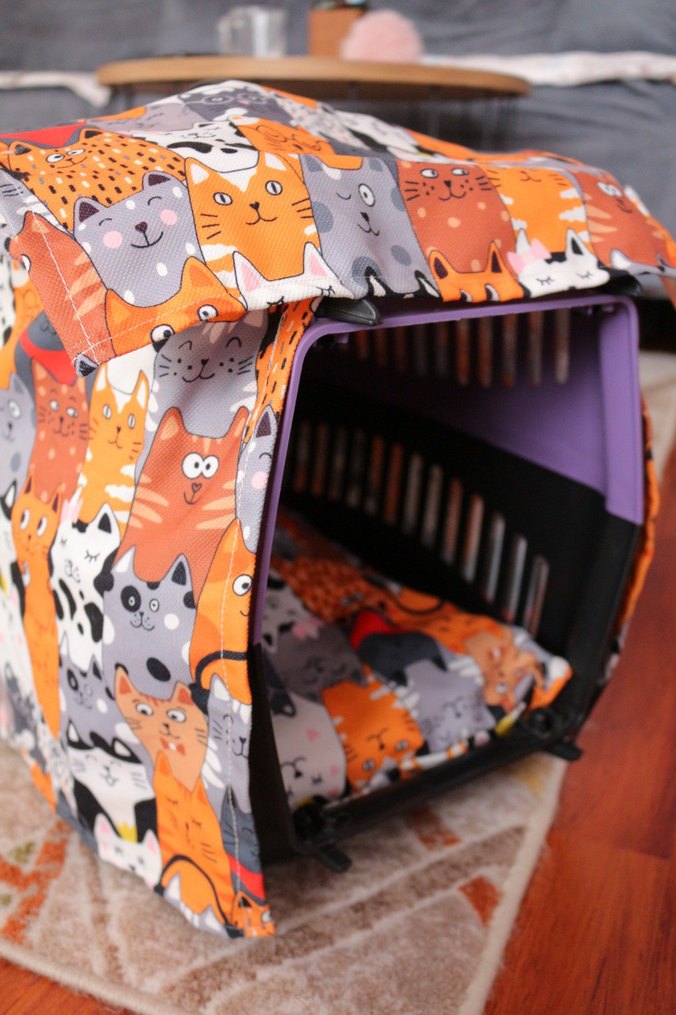Renkli Desenli Kedi Taşıma Çantası Kılıfı - Görsel 3
