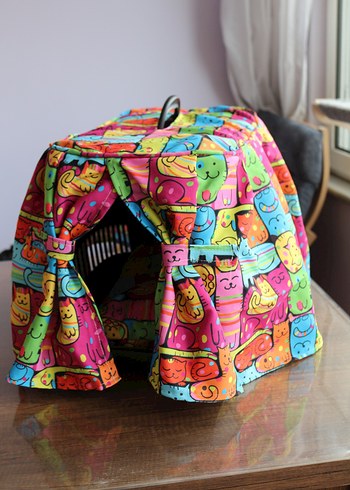 Renkli Desenli Kedi Taşıma Çantası - Görsel 3