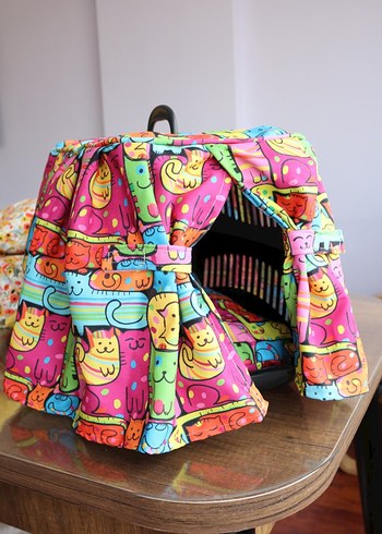 Renkli Desenli Kedi Taşıma Çantası - Görsel 4