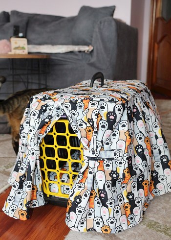 Renkli Baskılı Kedi Taşıma Kılıfı - Görsel 7