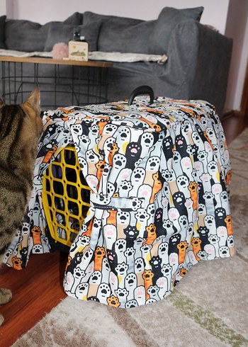 Renkli Baskılı Kedi Taşıma Kılıfı - Görsel 8