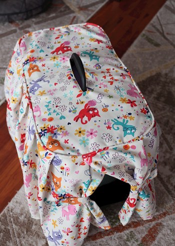 Renkli Kedi Köpek Taşıma Sepeti Örtüsü - Görsel 5