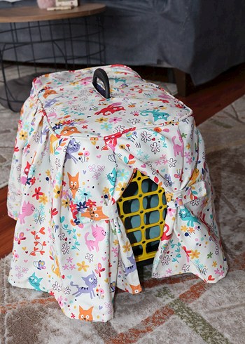 Renkli Kedi Köpek Taşıma Sepeti Örtüsü - Görsel 2