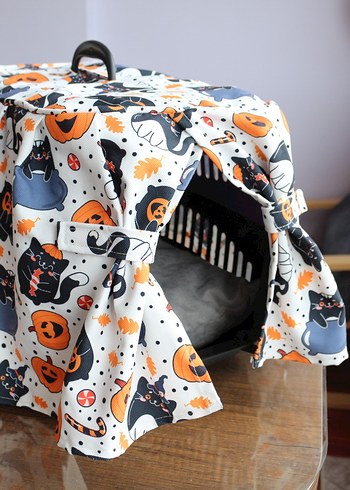 Renkli Kedi Taşıma Çantası Örtüsü - Görsel 3