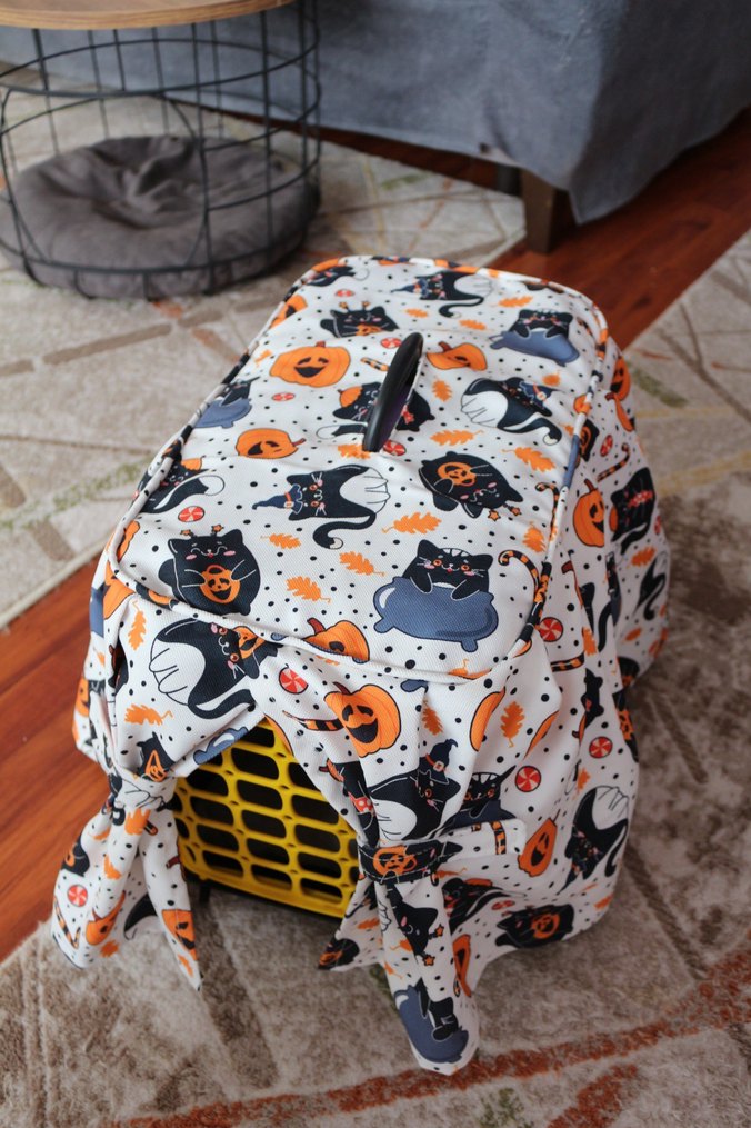 Renkli Kedi Taşıma Çantası Örtüsü - Görsel 5