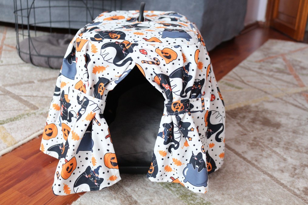 Renkli Kedi Taşıma Çantası Örtüsü - Görsel 4