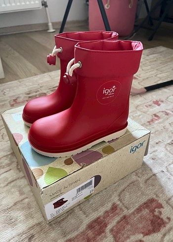 Kız Çocuk Kırmızı Kauçuk Bot