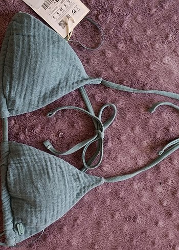 s Beden turkuaz Renk pull &bear İpli Bikini Üstü