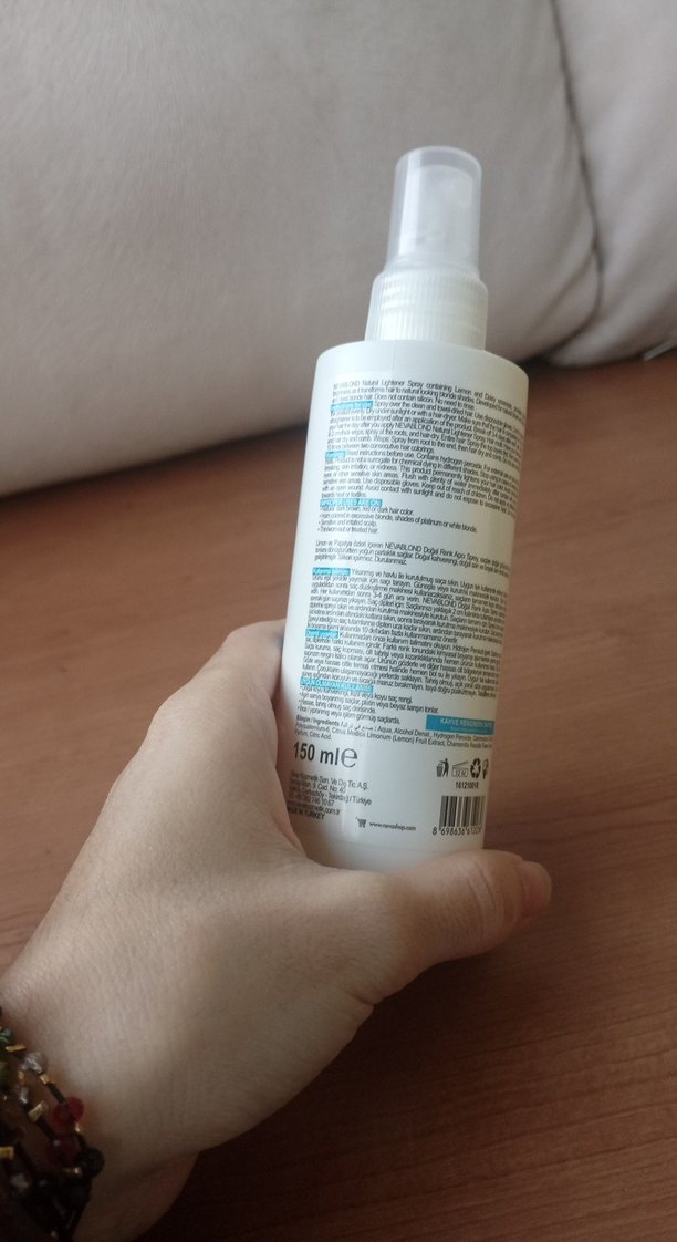 Nevablond Doğal Saç Rengi Açıcı Sprey - Görsel 3