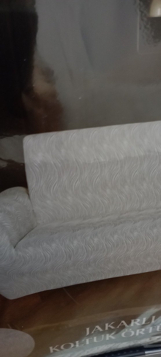 Gri Desenli Jakarlı Koltuk Örtüsü - Görsel 5