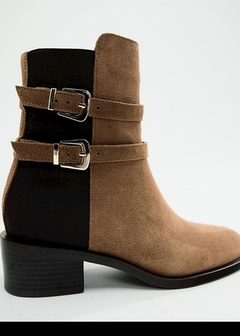 Zara Süet Tokalı Topuklu Bot