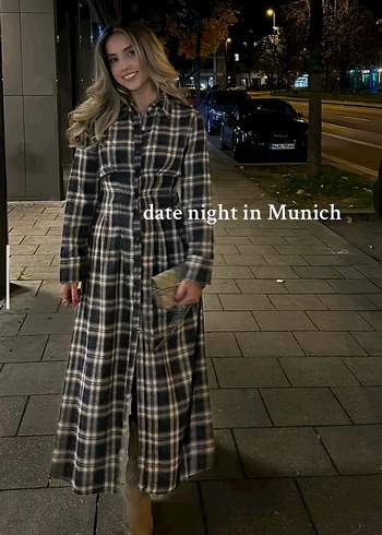 Kareli Midi Elbise - Görsel 9