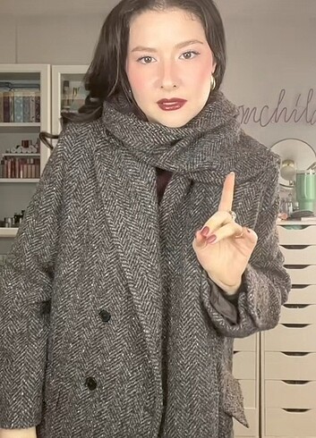Zara Atkılı Yünlü Kaban
