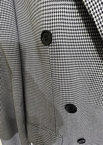 Düğmeli Gri Kadın Blazer Ceket - Görsel 4