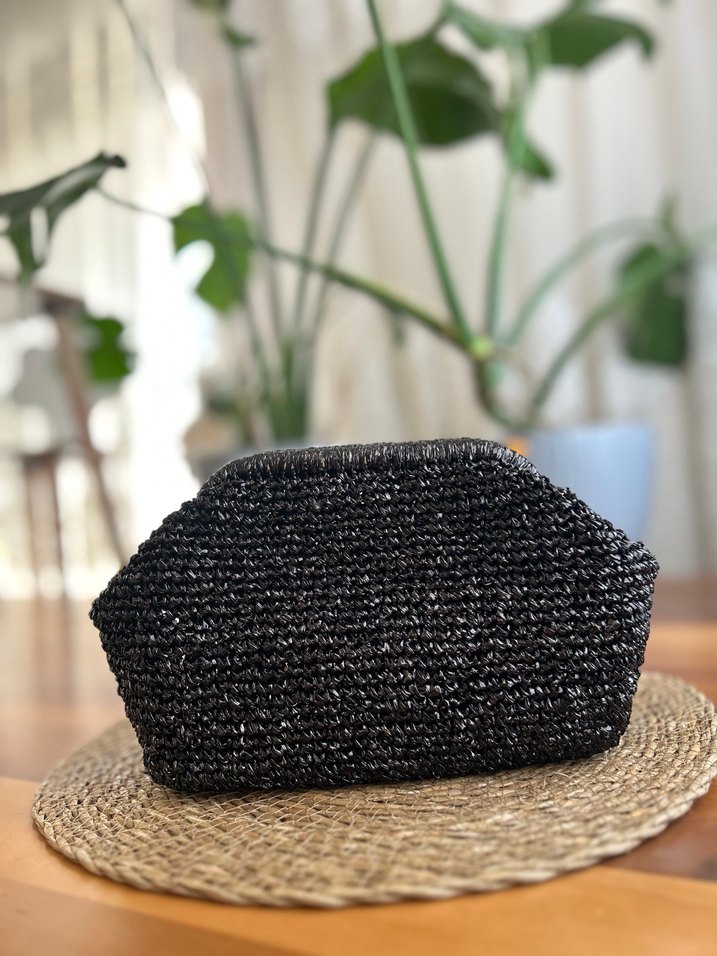 Simli siyah burslu abiye çanta - Görsel 2