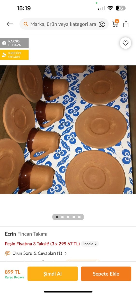 Kahverengi Seramik Fincan ve Tabak - Görsel 4