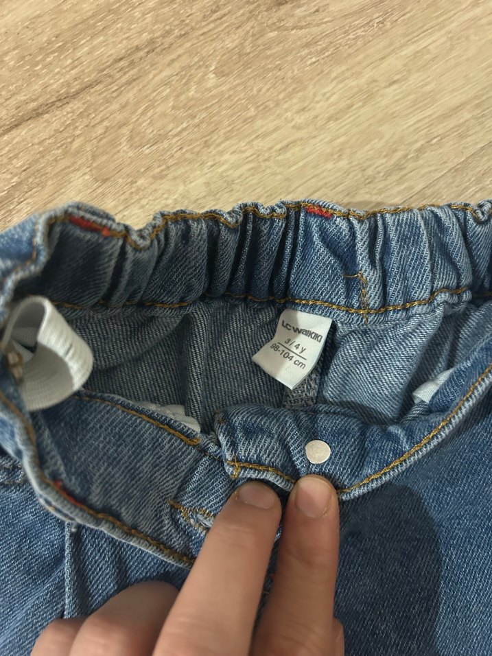 LCW Kids Kız Çocuk Beli Lastikli Mavi Jean Pantolon - Görsel 2