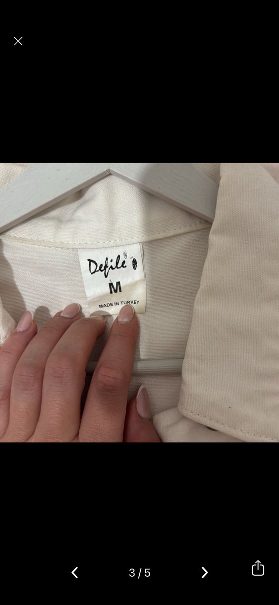 Beyaz Mini Düğmeli Kadın Kot Ceket - Görsel 3