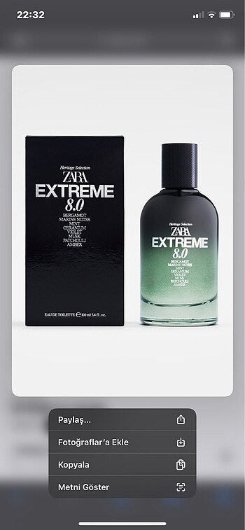 ZARA EXTREME 8.0 PARFÜM