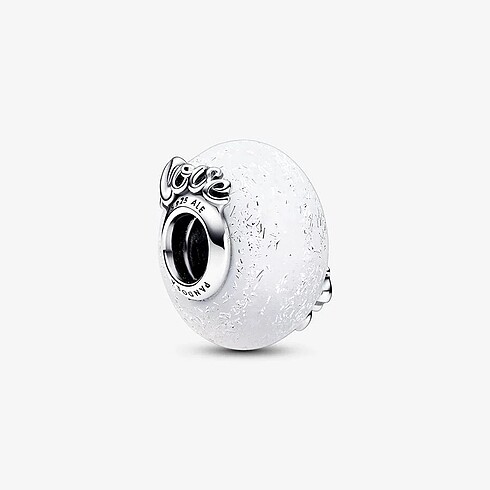 PANDORA CHARM Beyaz Murano Cam Mum & Love Charm