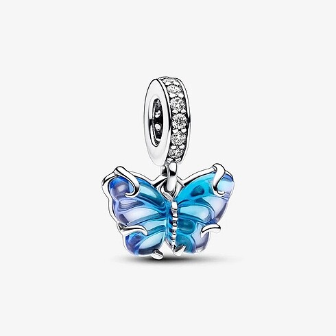 PANDORA Mavi Murano Cam Kelebek Sallantılı Charm