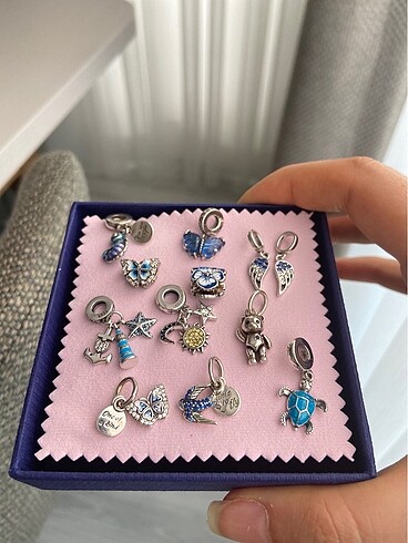 Beden mavi Renk PANDORA GÜMÜŞ CHARM